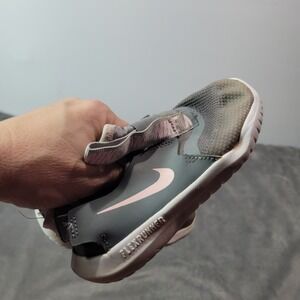 Nike Flex Runner Toddler Girls Grey Pink Slip On Sneakers AT4665-001 Size 8C